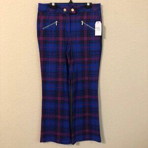 Time & Tru Pants Blue Plaid Punk Grunge